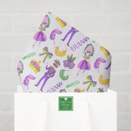 Watercolor Mardi Gras Party Seidenpapier