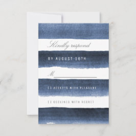 Watercolor Marine Streifen nautische Hochzeit RSVP Karte