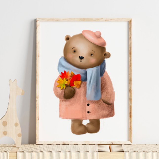 Watercolor Marley Blume Bear | Bärenwand Poster (Von Creator hochgeladen)