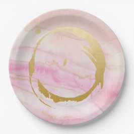 Watercolor-Marmorbrautbaby-Duschen-Papier-Teller Pappteller