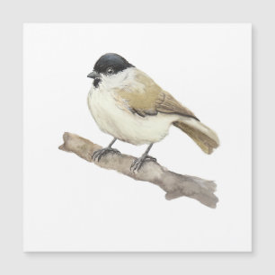 Watercolor Marsh Tit Magnetkarte