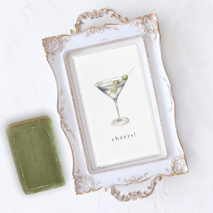 Watercolor Martini Cocktail Prost Serviette