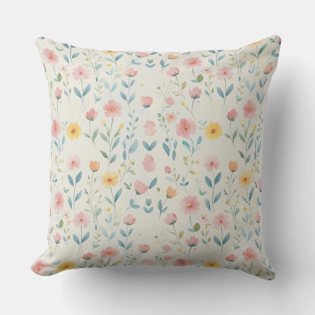 watercolor meadow bloom kissen (Vorderseite)