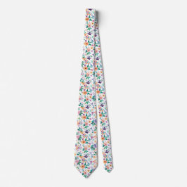Watercolor Meadow Flowers Pattern Krawatte