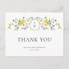 Watercolor Meadow Wildblume Boho Vielen Dank Postkarte