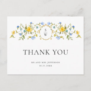 Watercolor Meadow Wildblume Boho Vielen Dank Postkarte