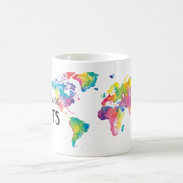 Watercolor meine Welt durch Moda illustriert Kaffeetasse (Mittel)