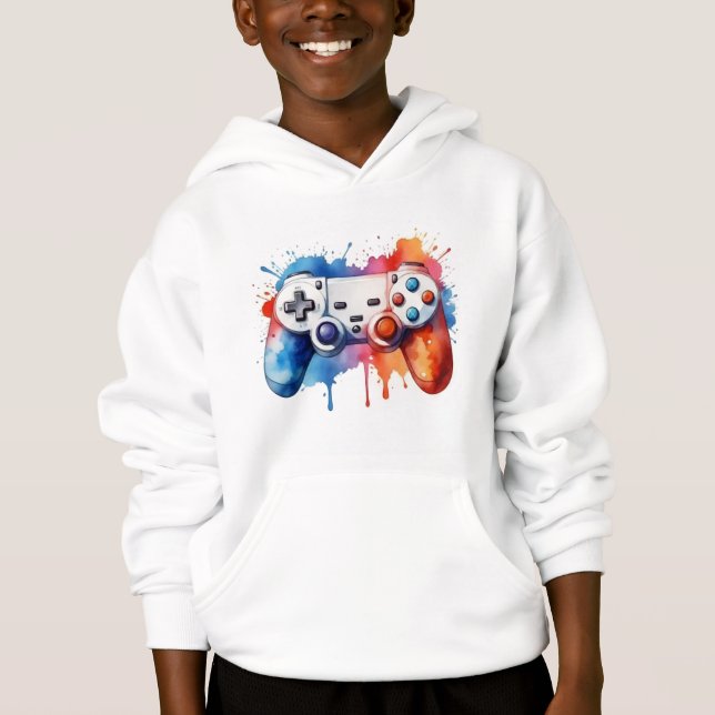 Watercolor Melting Gaming Controller Hoodie (Vorderseite)