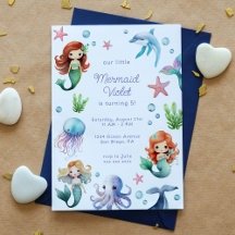 Watercolor Mermaid Birthday