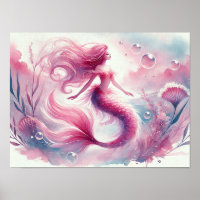 Watercolor Mermaid Mauer