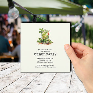 Watercolor-Mint-Julep-Derby Einladung