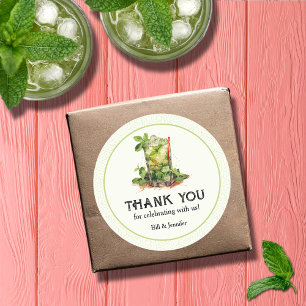 Watercolor Mint Julep Derby Runder Aufkleber