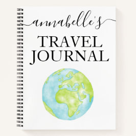 Watercolor Mit Monogramm Travel Journal Notebook Notizbuch