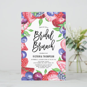 Watercolor Mix Berries Summer Bridal Brunch Einlad