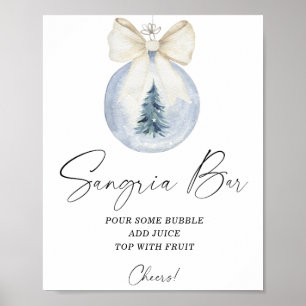 Watercolor Modernes Wintersangria Bar poster