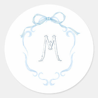 Watercolor-Monogramm-Flasche Runder Aufkleber