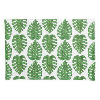 Watercolor Monstera Blätter Kissenbezug