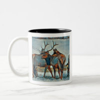 Watercolor Montana Bull Elk