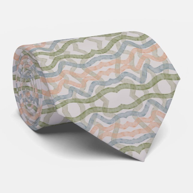 Watercolor Mopping Brushstrokes In Soft Pastel  Krawatte (Gerollt)