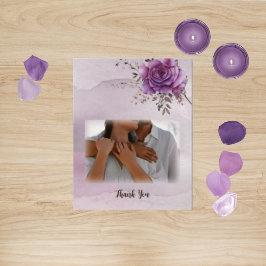 Watercolor Morada Wedding Dankeschön Karte