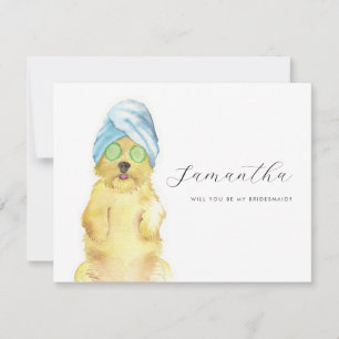Watercolor Morkie Poo Spa-Tag Bridesmaid-Karten