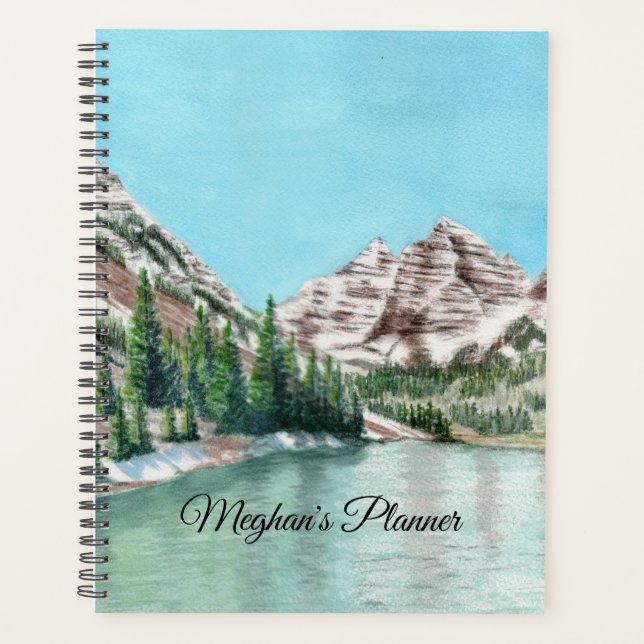Watercolor mountain art planner (Devant)