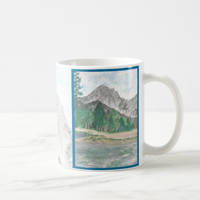 Watercolor Mountain Scene Mug personnalisée (Droite)