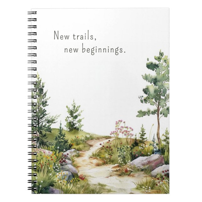 Watercolor Mountain Trail Spirituosen Notizblock (Vorderseite)