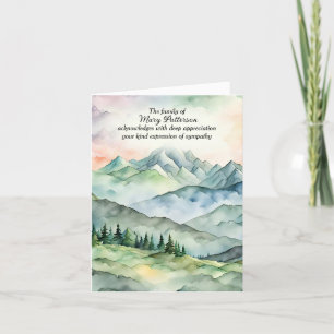 Watercolor Mountain Valley Beileid Vielen Dank Dankeskarte