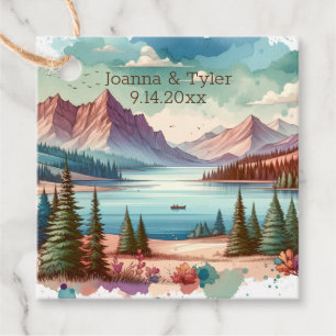 Watercolor Mountain Views Wedding Vielen Dank Geschenkanhänger