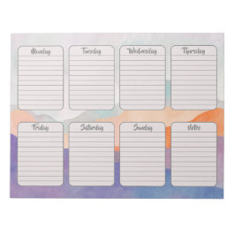 Watercolor Mountains Weekekly Planer Tear Away Notizblock