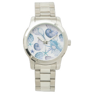 Watercolor-Muscheln Armbanduhr