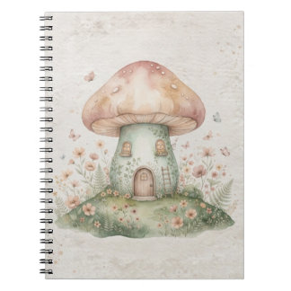 Watercolor Mushroom Spiral Notebook – Whimsical Notizblock