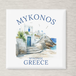 Watercolor Mykonos Greece Dreamscape Magnet