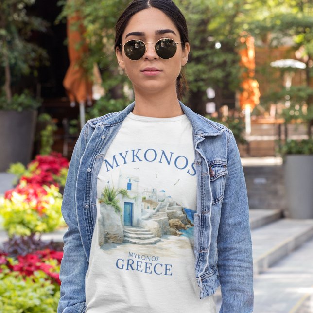 Watercolor Mykonos Greece Dreamscape Tri-Blend Shirt (Von Creator hochgeladen)