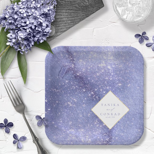 Watercolor-Namen für Hochzeiten Peri-ID954 Pappteller (Von Creator hochgeladen)