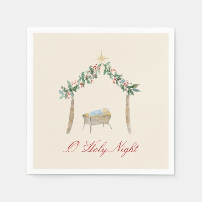 Watercolor Nativity  Serviette (Vorderseite)