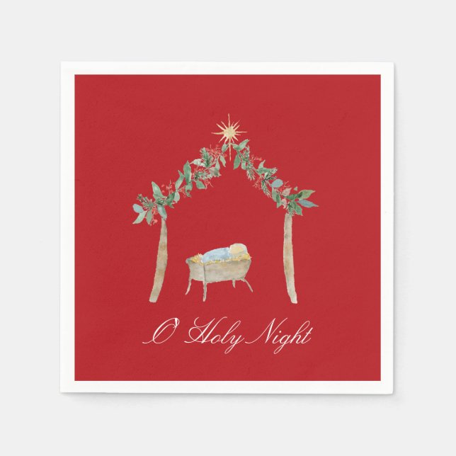 Watercolor Nativity  Serviette (Vorderseite)