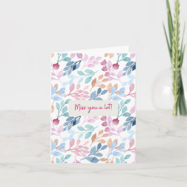 Watercolor Nature Pattern Miss you Affirmation Karte