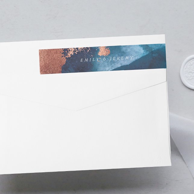 Watercolor Navy Blue Moody Rose Gold Wedding (Von Creator hochgeladen)