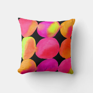 Watercolor neon spots art kissen
