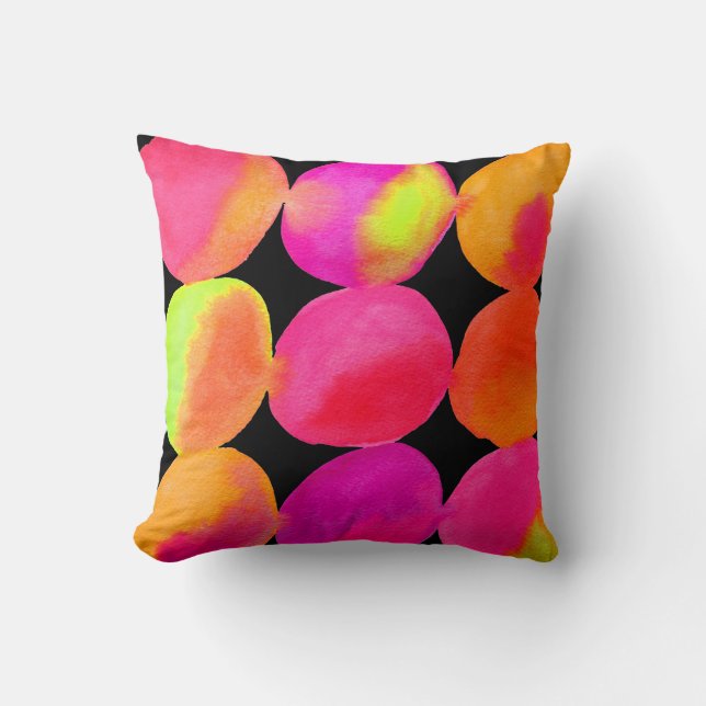 Watercolor neon spots art kissen (Vorderseite)
