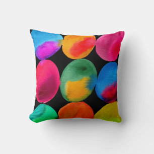 Watercolor neon spots art kissen