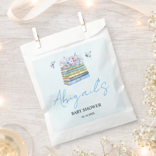 Watercolor New Chapter Begins baby boy shower Geschenktütchen (Ausgeschnitten)