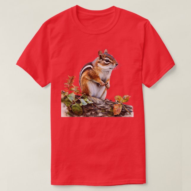 Watercolor Niedlich Chipmunk T-Shirt (Design vorne)
