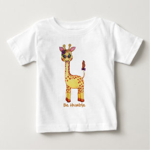 Watercolor-niedliche Baby-Giraffe Baby T-shirt