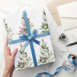 Watercolor niedliche Weihnachtsbaumumhüllungspapie Geschenkpapier