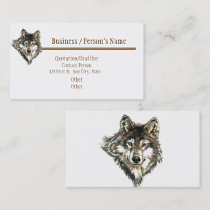 Watercolor-niedlicher Wolf, Wolf-Tier-Tier Visitenkarte