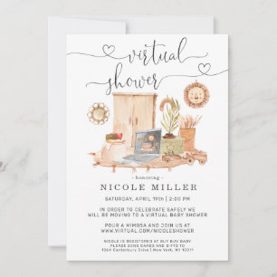 Watercolor-Notebook Einladung zu Virtual Baby Sh