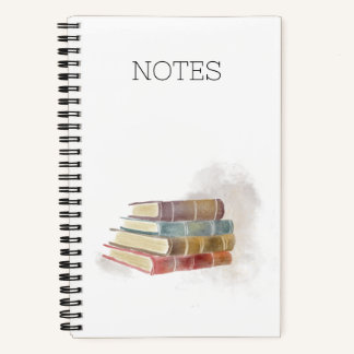 Watercolor-Notebook | Gestapelte Bücher